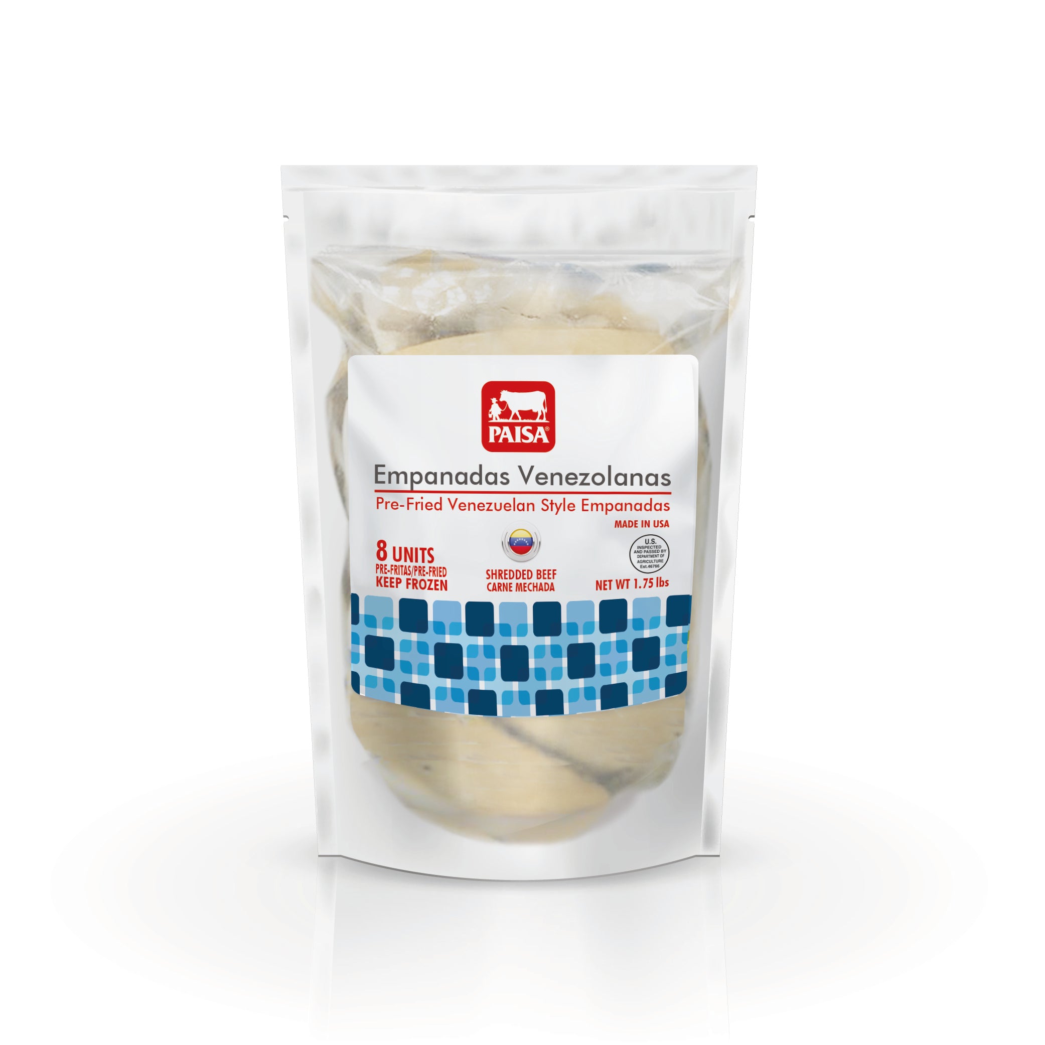 Venezuelan empanadas with shredded beef pre-fried - PAISA