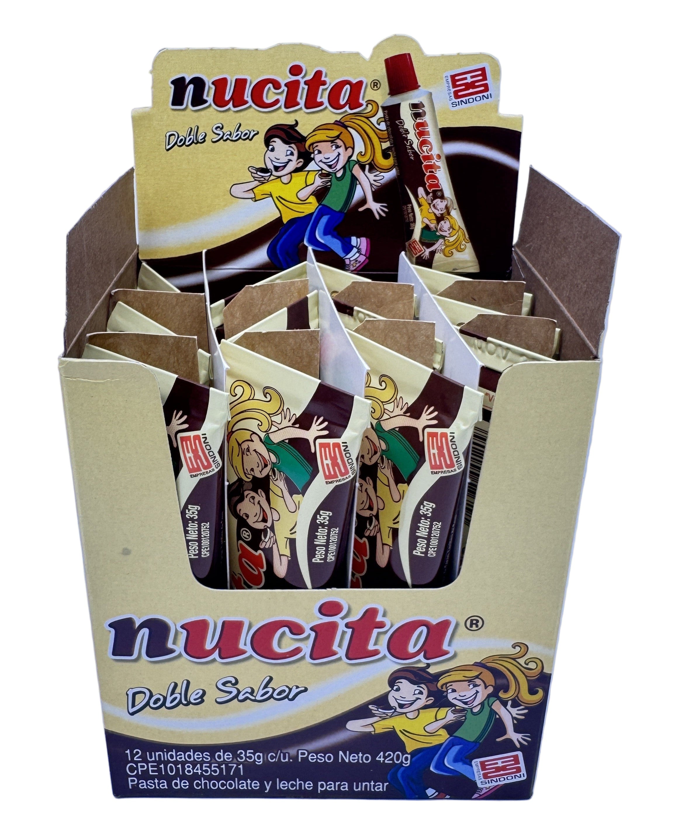 Nucita Cacao/Avellanas Tubito Doble Sabor - SINDONI