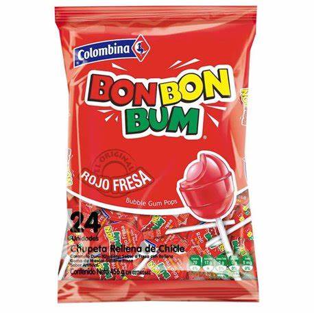 Paleta Bon Bon Bum Fresa - COLOMBINA